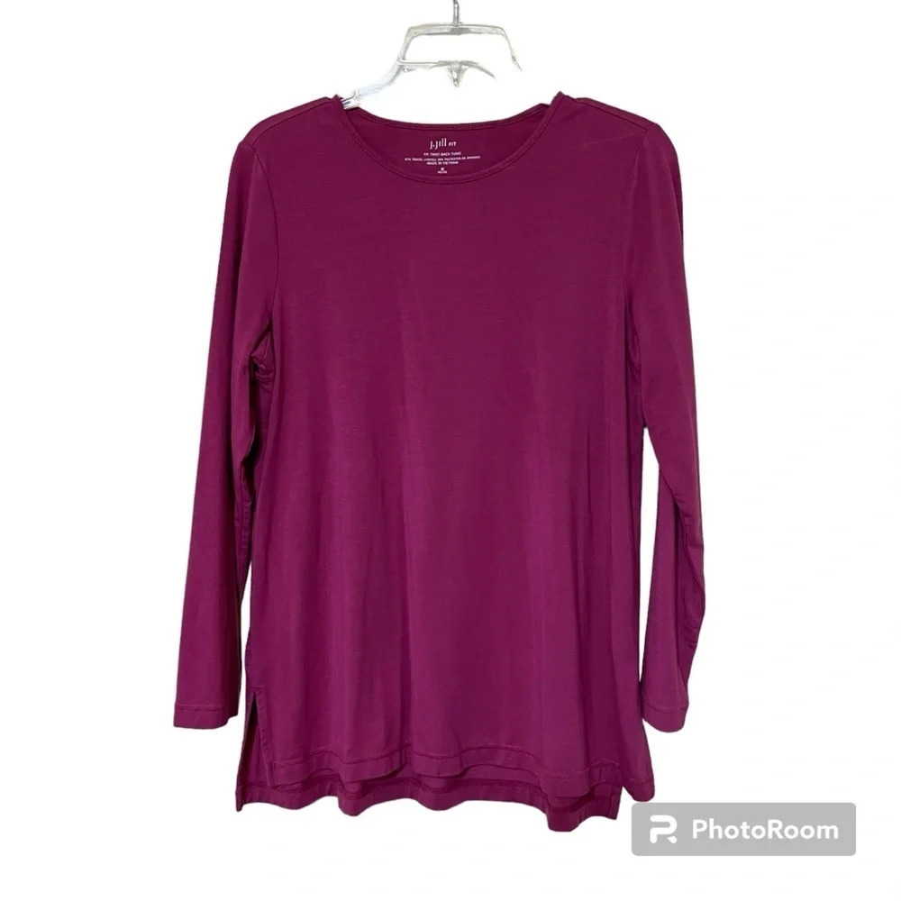 J.Jill Raspberry Fit Twist Back Tunic Medium Petite - Picture 1 of 9